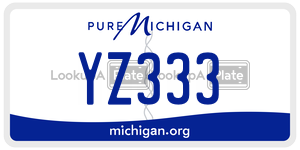 YZ333 license plate in Michigan