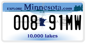 00891MW license plate in Minnesota