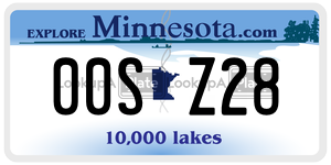 00SZ28  license plate in MN