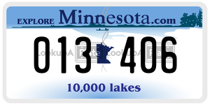 013406 license plate in Minnesota