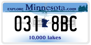 0318BC license plate in Minnesota