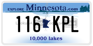 116KPL license plate in Minnesota