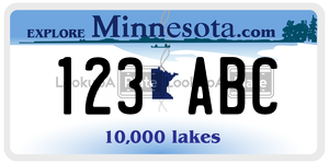 123ABC license plate in Minnesota