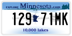 12971MK license plate in Minnesota