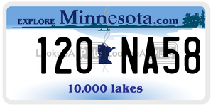 12ONA58  license plate in MN