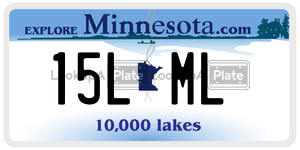 15LML license plate in Minnesota