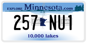 257NU1 license plate in Minnesota