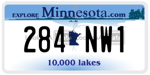 284NW1 license plate in Minnesota