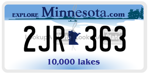 2JR363 license plate in Minnesota