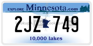 2JZ749 license plate in Minnesota