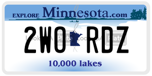 2WORDZ license plate in Minnesota