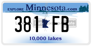 381FB  license plate in MN