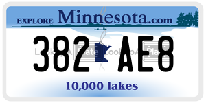 382AE8  license plate in MN