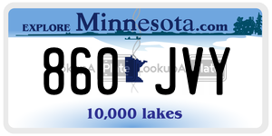 860JVY license plate in Minnesota