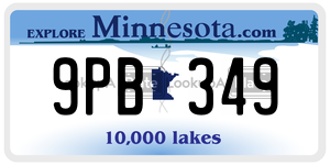 9PB349 license plate in Minnesota