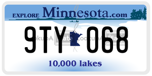 9TY068 license plate in Minnesota