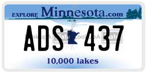 ADS437 license plate in Minnesota