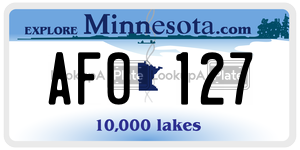 AF0127 license plate in Minnesota