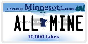 ALLMINE  license plate in MN