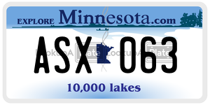 ASX063 license plate in Minnesota