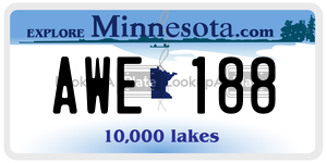 AWE188 license plate in Minnesota