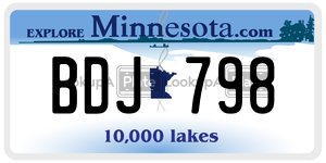 BDJ798 license plate in Minnesota