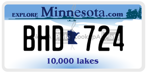 BHD724 license plate in Minnesota