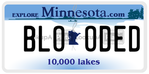 BLOODED  license plate in MN