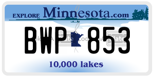 BWP853 license plate in Minnesota