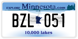 BZL051 license plate in Minnesota