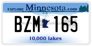 BZM165 license plate in Minnesota