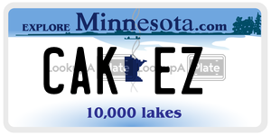 CAKEZ license plate in Minnesota