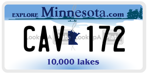 CAV172 license plate in Minnesota