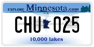 CHU025 license plate in Minnesota