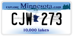 CJW273 license plate in Minnesota