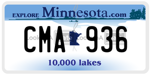 CMA936 license plate in Minnesota