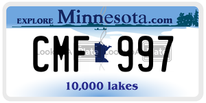 CMF997 license plate in Minnesota