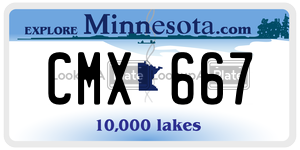 CMX667 license plate in Minnesota