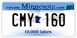 CMY160  license plate in MN