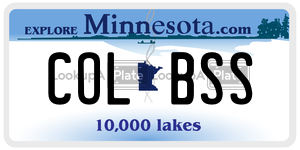 COLBSS license plate in Minnesota
