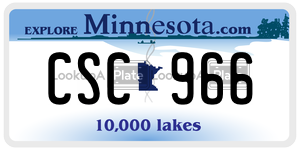 CSC966 license plate in Minnesota