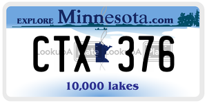 CTX376 license plate in Minnesota