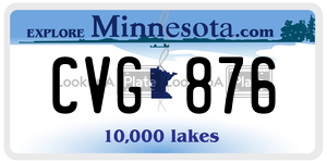 CVG876 license plate in Minnesota