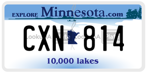 CXN814 license plate in Minnesota