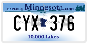 CYX376 license plate in Minnesota