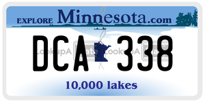 DCA338  license plate in MN