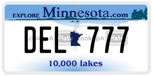 DEL777  license plate in MN