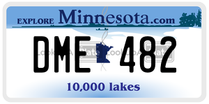 DME482 license plate in Minnesota