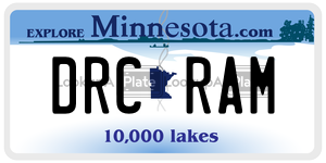 DRCRAM license plate in Minnesota