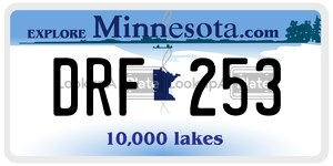 DRF253 license plate in Minnesota